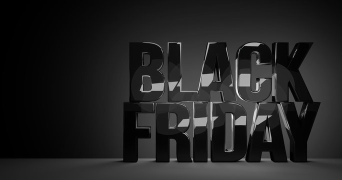 black friday bold letters glossy design