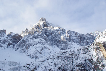 Naklejka na ściany i meble Snowy peaks in the European Alps