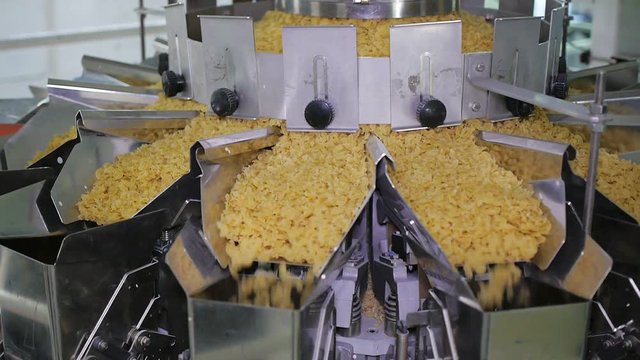 production of pasta on a modern production line