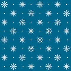 Fototapeta na wymiar Snowflake pattern. Seamless winter polka dot background