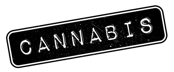 Cannabis rubber stamp. Grunge design with dust scratches. Effects can be easily removed for a clean, crisp look. Color is easily changed.