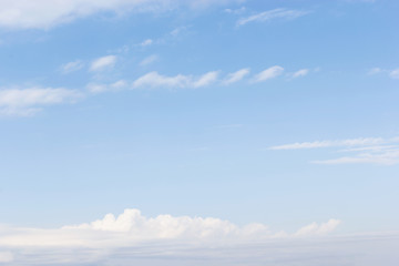 Fototapeta premium Fantastic soft white clouds against blue sky background, soft fo