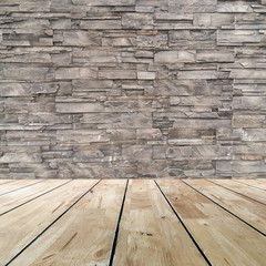 The room has walls and a wooden floor.
