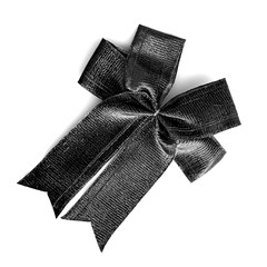 Black bow on gray blackground