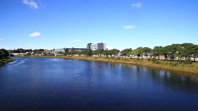 Beautiful River Dee and City from Victoria Bridge, Aberdeen, Aberdeenshire, Scotland
