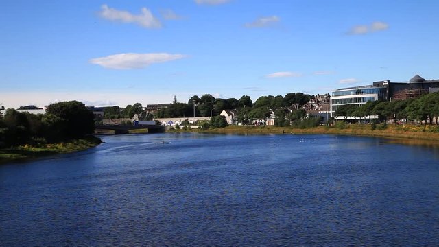Beautiful River Dee and City from Victoria Bridge, Aberdeen, Aberdeenshire, Scotland
