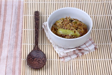 Green chili dip as Nam Prik Num served.