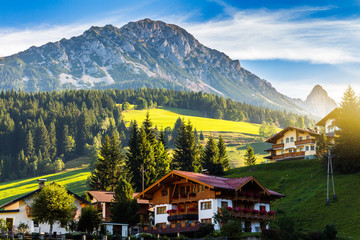 Fototapeta na wymiar Lovely town in the mountains, Austria