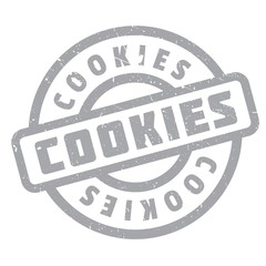 Cookies rubber stamp. Grunge design with dust scratches. Effects can be easily removed for a clean, crisp look. Color is easily changed.
