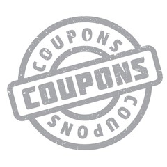 Coupons rubber stamp. Grunge design with dust scratches. Effects can be easily removed for a clean, crisp look. Color is easily changed.