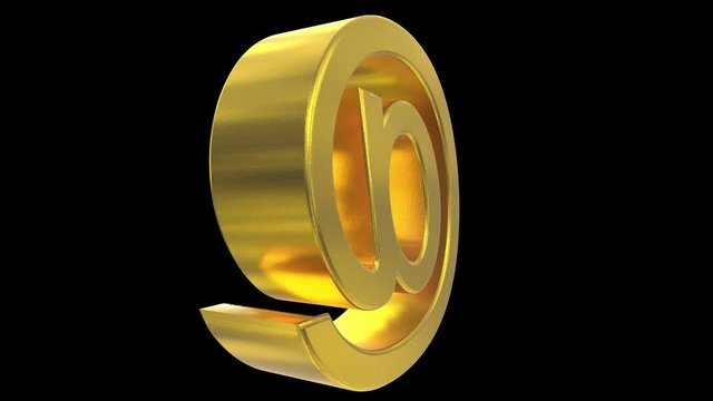 At sign symbol rotate email internet web social network e-mail digital loop 4k