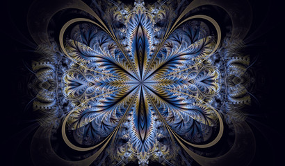 Multicolored symmetrical fractal pattern as flower