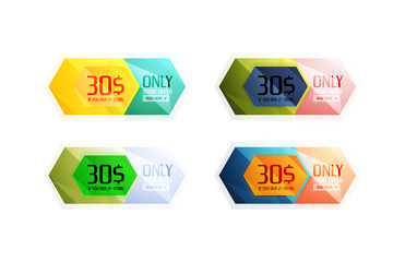 Vector abstract geometric sale labels