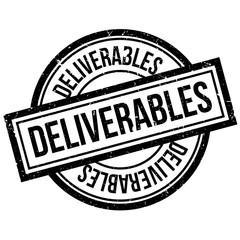 Deliverables rubber stamp. Grunge design with dust scratches. Effects can be easily removed for a clean, crisp look. Color is easily changed.