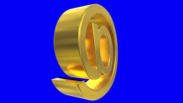 At sign symbol rotate email internet web social network e-mail digital loop 4k