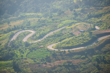 Road curve to Phu Tub Berk Mountain, Petchabun