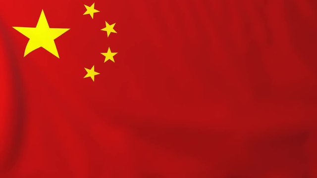 Flag of China. Rendered using official design and colors. Seamless loop.