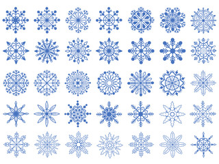 Vector set of snowflakes.  - 130697558