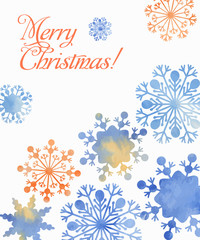 Festive postcard.Snowflakes. Merry Christmas. - 130697583