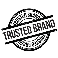 Trusted brand stamp. Grunge design with dust scratches. Effects can be easily removed for a clean, crisp look. Color is easily changed.