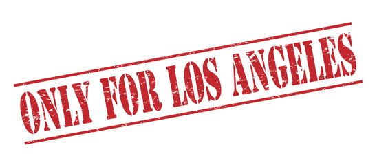 only for los angeles red stamp on white background