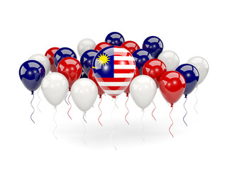Flag of malaysia with balloons