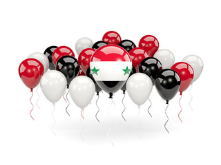 Flag of syria with balloons