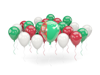 Flag of turkmenistan with balloons