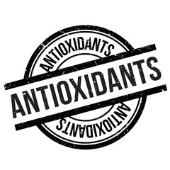 Antioxidants stamp. Grunge design with dust scratches. Effects can be easily removed for a clean, crisp look. Color is easily changed.