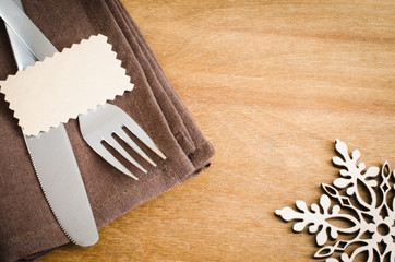 Winter Table Setting. Christmas Culinary Background.
