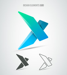 Vector extreme sports corporate identity logo icon design. Simple and clean x letter.