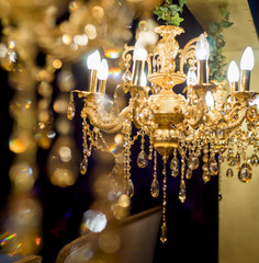 Golden antique chandelier