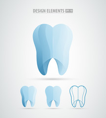 Dental clinical logo icon. Vector tooth icon
