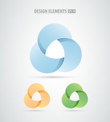 Vector abstract propeller icon isolated on white. Abstract logo