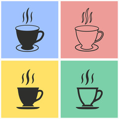 Coffee cup icon set.