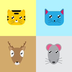 vector illustration of cute cartoon animal character design