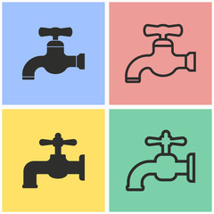Faucet icon set.