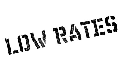 Low rates stamp. Grunge design with dust scratches. Effects can be easily removed for a clean, crisp look. Color is easily changed.