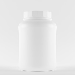 mockup blank protein jar, 3D rendering