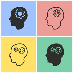 Brain icon set.