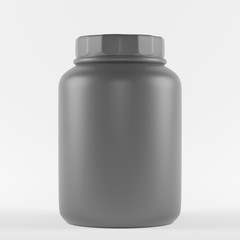 mockup blank protein jar, 3D rendering