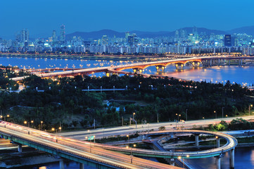 night view, night scene of Seoul
