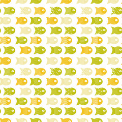 Fish seamless pattern for fabric textile design, pillows, wallpapers,cloth,bags,scrapbook paper. Vector illustration