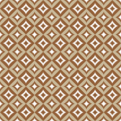 Geometric vintage pattern with brown and white diamonds