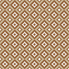 Geometric vintage pattern with brown and white diamonds