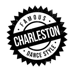 Famous dance style, Charleston stamp. Grunge design with dust scratches. Effects can be easily removed for a clean, crisp look. Color is easily changed.