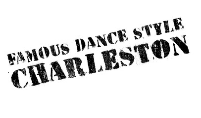 Famous dance style, Charleston stamp. Grunge design with dust scratches. Effects can be easily removed for a clean, crisp look. Color is easily changed.