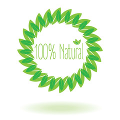 natural 100% with leaf or leaf