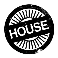 Famous dance style, House stamp. Grunge design with dust scratches. Effects can be easily removed for a clean, crisp look. Color is easily changed.