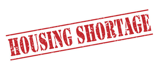 housing shortage red vector stamp on white background